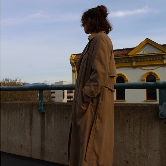London Fog Suede Trench Coat - Picture 2 of 5